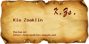 Kis Zsaklin névjegykártya