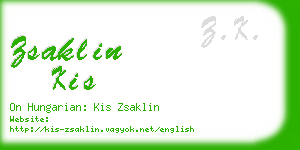 zsaklin kis business card